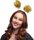 Boland Diadeem Pompoms doré