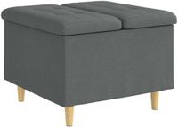 vidaXL Ottoman met opbergruimte Donkergrijs 60 x 60 x 45 cm Stof