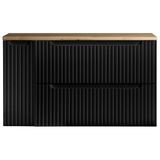 [en.casa] Wastafelonderkast Newport met lades en deuren 60x100x40 cm zwart en eikenkleurig