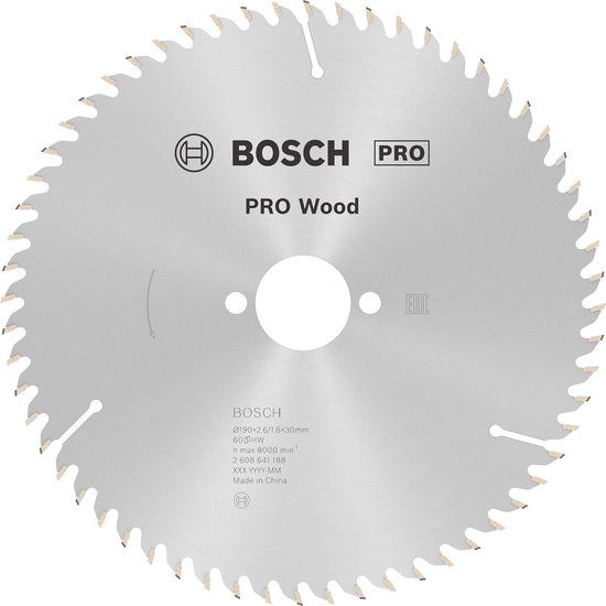 Bosch Optiline Wood Cirkelzaagblad 190X30X2,6 - 60 tanden