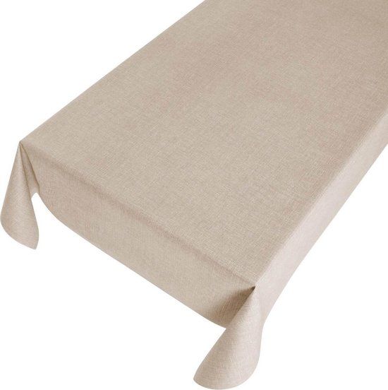 Tafelzeil Linen Look Zand - 140 x 260 cm
