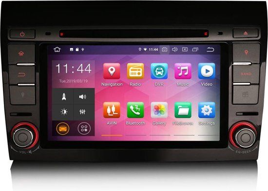 Cartronix Android autoradio voor Fiat Bravo 2007-2014 - Navigatie, Bluetooth, Handsfree bellen - Zwart