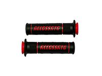 1 Accossato 1 paar knoppen van 2-componenten rubber, zwart met gekleurde Accossato-letters voor Yamaha V-Max van 2009 tot 2016, CC 1700