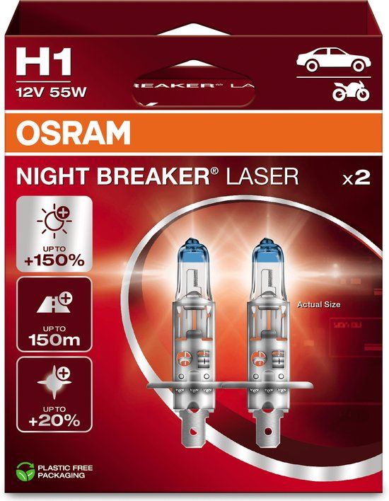 OSRAM Night Breaker Laser H1 Halogeen Autolampen