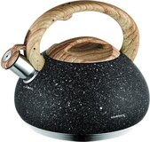 KLAUSBERG 7279 Fluitketel - Zwart - Marmer - 2.7 Liter