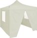 Prolenta Maison Exclusive Professionele Partytent Inklapbaar 2x2 Meter Staal Crème