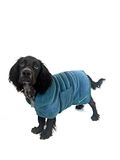 Mountain Paws Drooggewaad voor honden | Microvezelhanddoek | Super absorberende of puppy-badjas met verstelbare kraag/capuchon en buikband | Zacht | Snel, blauw, Medium