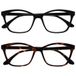 OPULIZE KAT Leesbril - 2-Pack - Kattenoog Montuur - Zwart, Bruin - Heren & Dames - Veerscharnieren - RR59-12 - +2.50