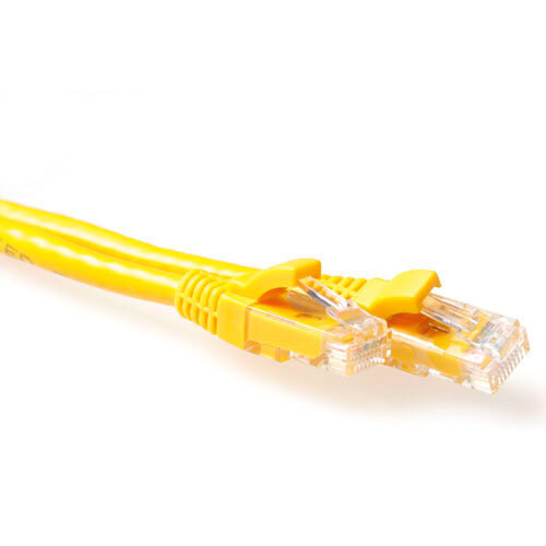 ACT Gele 0,25 meter UTP CAT6A patchkabel snagless met RJ45 connectoren