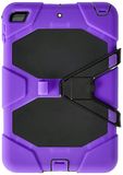 Hoes iPad Hoes voor iPad 7,9 inch Mini 5 2019 / iPad Mini 4 hoes met standaard, 3-in-1 robuuste structurele valveilige hoes met greepstandaard, paars