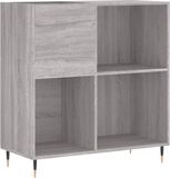 vidaXL - Platenkast - 84,5x38x89 cm - bewerkt hout - grijs sonoma eikenkleurig