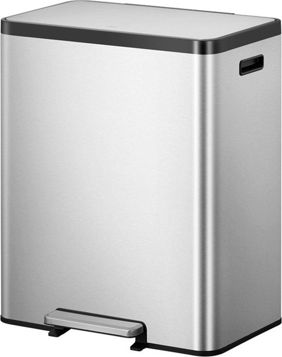 EKO EcoCasa II Recycling Pedal Bin - 36+24L - Stainless Steel - Matt
