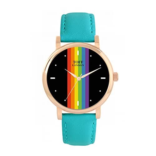 Toff London Pride Lineaire zwarte wapenstokken Horloge - 5059911021913