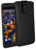 mumbi Echt leren hoesje compatibel met Motorola Moto X 2e generatie hoes leer tas case wallet, zwart