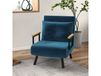 HOMCOM Fauteuil lit convertible 1 place velours bleu