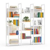 Merkloos Relaxdays Boekenkast industrieel - 166x158x24 cm - wit
