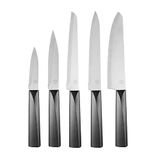 MasterChef Messenset van 5 professionele kwaliteit, scherpe keukenmessen met roestvrijstalen messen stijlvolle zwarte handgrepen in Japanse stijl, 5 stuks, kunststof