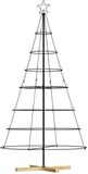 vidaXL Sapin de Noël conique avec support noir 180,5 cm acier