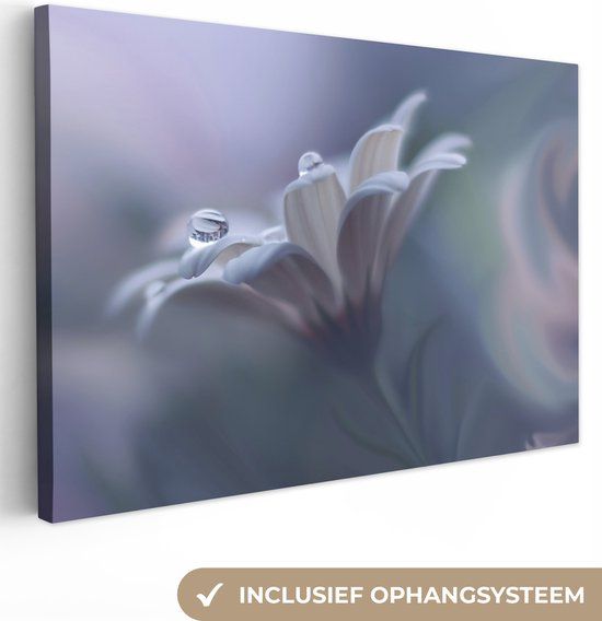 OneMillionCanvasses Canvas schilderij - Bloemen Water Natuur Pastel - 120x80 cm