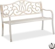 Merkloos Tuinbank - 2 personen - 90 x 127,5 x 63 cm - Metaal - Wit-Brons