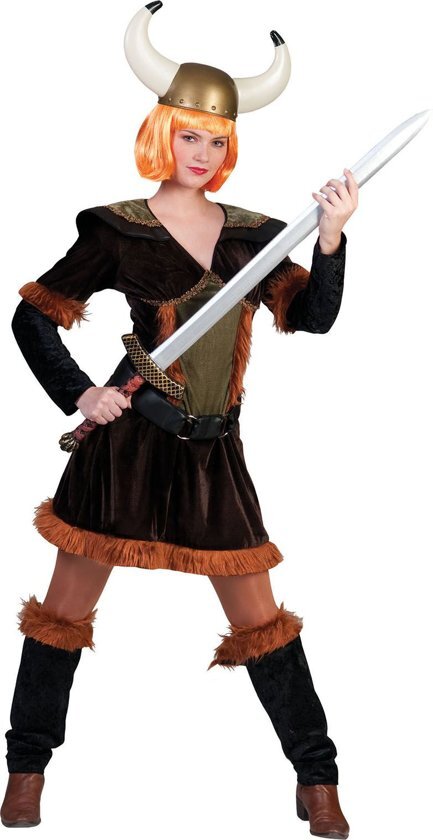 Funny Fashion Piraat & Viking Kostuum Viking Victor Jurk Vrouw Maat 36-38 Carnaval kostuum Verkleedkleding