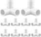 Holland Connections Raccord de tuyau en PVC - 3 voies - Blanc - 20 mm - Paquet de 10