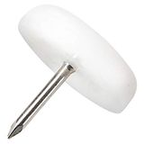Adsamm PG-N-WH-22-100 PG-N-WH-22 100 x kunststof glijders met spijker, wit, Ø 22 mm