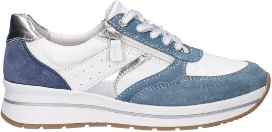 Nelson Flex dames sneaker - Blauw wit - Maat 37