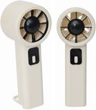 Trendoz Cycloon Mini handventilator - 2x - wit - 6 x 16 cm - verkoeling in zomer - 6 snelheden - USB en met c-laadkabel - met standaard