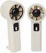 Trendoz Cycloon Mini handventilator - 2x - wit - 6 x 16 cm - verkoeling in zomer - 6 snelheden - USB en met c-laadkabel - met standaard