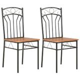 vidaXL Eetkamerstoelen 2 st mdf bruin