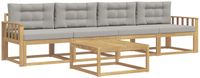 vidaXL - Buiten - bank - set - 4 - st - Wit - en - Lichtgrijs