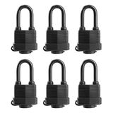 SafiSwords Waterdichte hangsloten met gelijksluitend voor buitengebruik, bedekt zwaar gelamineerd stalen slot, 1-9/16 inch, breed, lang hangslot, 6 stuks