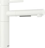 BLANCO ALTA-S II Keukenkraan in silgranietwit, hoge druk, met uittrekbare slang, terugslagklep, keramische cartridge, veilige waterkwaliteit en waterbesparend