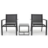 Mondeer Tuinmeubelset Pearly, antraciet, 2 zitplekken, rotan, aluminium