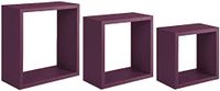Homemania Incubo Wandrek voor wanddecoratie, woonkamer, slaapkamer, kantoor, MDF, violet, 35 x 35 x 15,5/30 x 30 x 15,5/25 x 25 x 15,5 cm