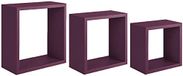 Homemania Incubo Wandrek voor wanddecoratie, woonkamer, slaapkamer, kantoor, MDF, violet, 35 x 35 x 15,5/30 x 30 x 15,5/25 x 25 x 15,5 cm