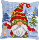 Vervaco Kruissteekkussen Kit Kerst Gnome Alone 40x40 cm