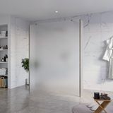 FortiFura Galeria Vrijstaande Inloopdouche - 160x200cm - Mat glas - Antikalk - 8mm Veiligheidsglas - Geborsteld Gunmetal