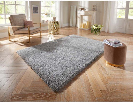 Elle Decor Hoogpolig Vloerkleed Talence 80x150 cm Grijs & Zilver
