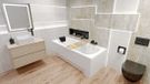 Badland BONA ligbad 190 x 80 cm wit met bamboe badplank