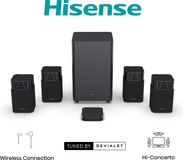 Hisense HT Saturn – Soundbar met draadloze subwoofer en draadloze surround speakers - 4.1.2 kanalen – 720W – Dolby Atmos