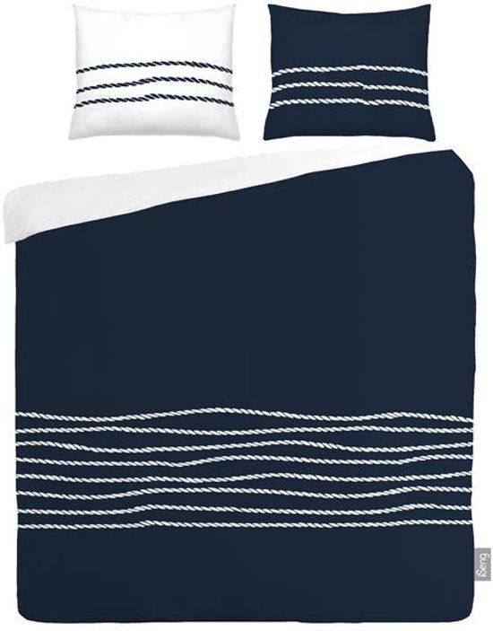 iSeng Rope Dekbedovertrek Lits-jumeaux 240x200/220 cm + 2 kussenslopen 60x70 cm - Blue - Katoen