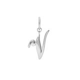 Lucardi Dames Stainless steel bedel letter - Hanger - Staal - Zilverkleurig