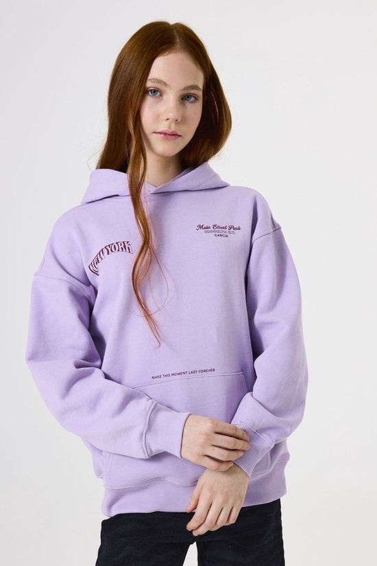 Garcia Meisjes Tekst Print Sweater Paars Lange mouw