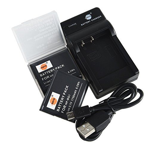 DSTE Electron DSTE NP-BG1 Camera Accu (2 stuks) en lader compatibel met Sony Cyber-Shot DSC-T20 DSC-T100 DSC-W30 DSC-W50 DSC-W55 DSC-W70 DSC-W120 DSC-W130