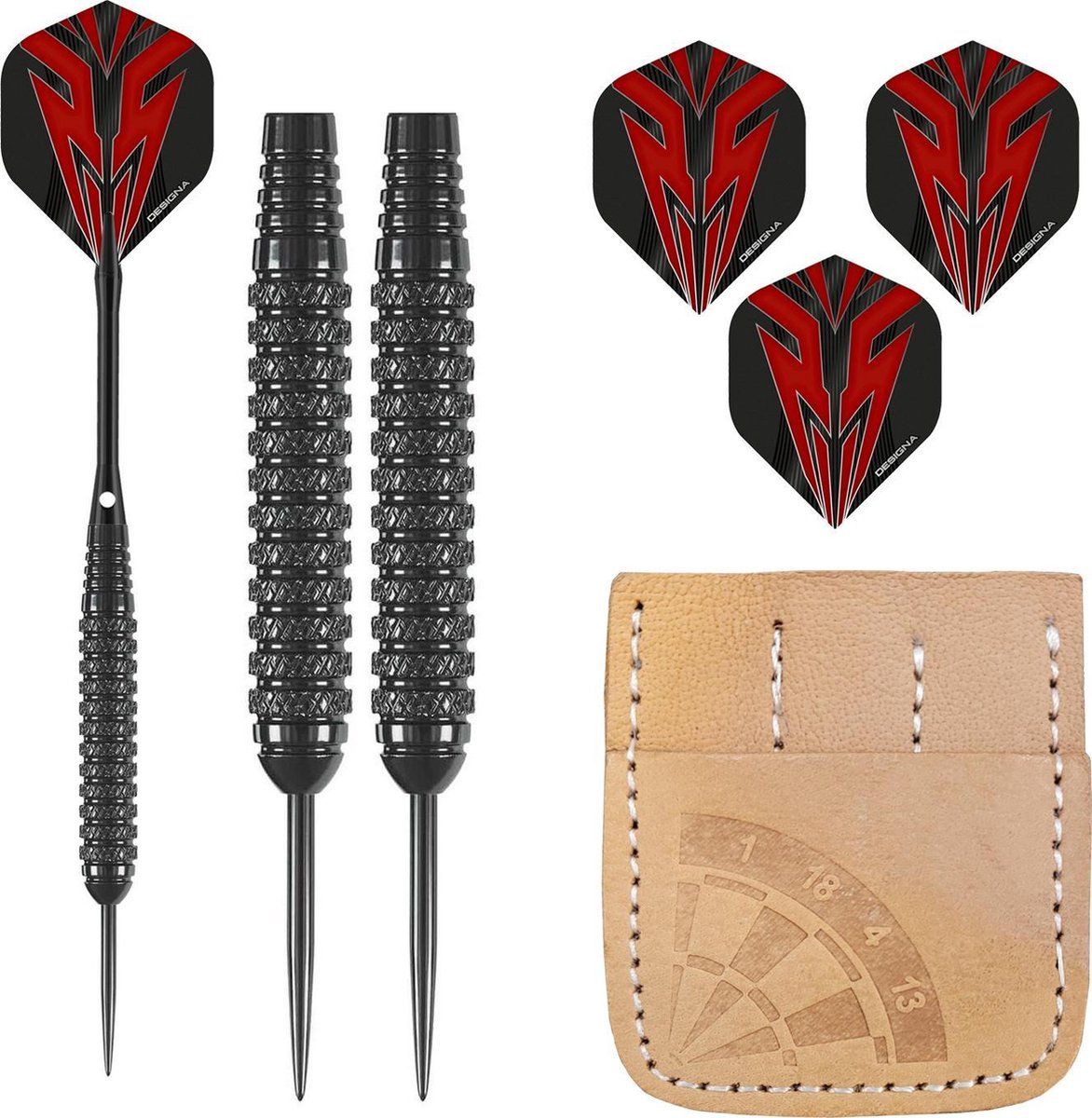 Dragon Darts Serpent Red - Dartpijlen - 24 gram - 100% lederen etui
