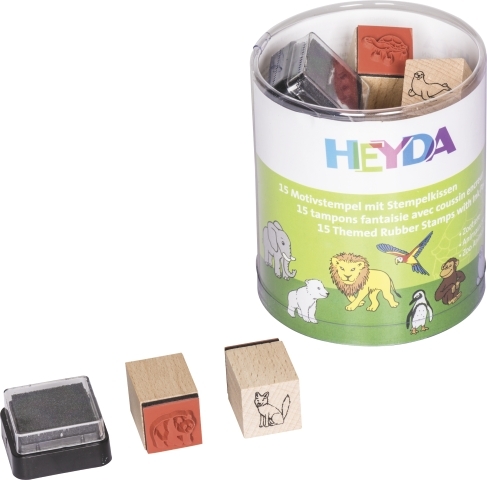 Heyda Stamp Set Zoo Animals 15pces