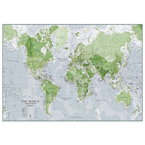 Maps International Wereldkaart - Glow in the Dark
