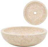 vidaXL Gootsteen 40x12 cm Marmer Crème
